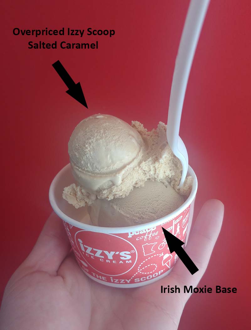 izzy's ice cream - salted caramel and irish moxie