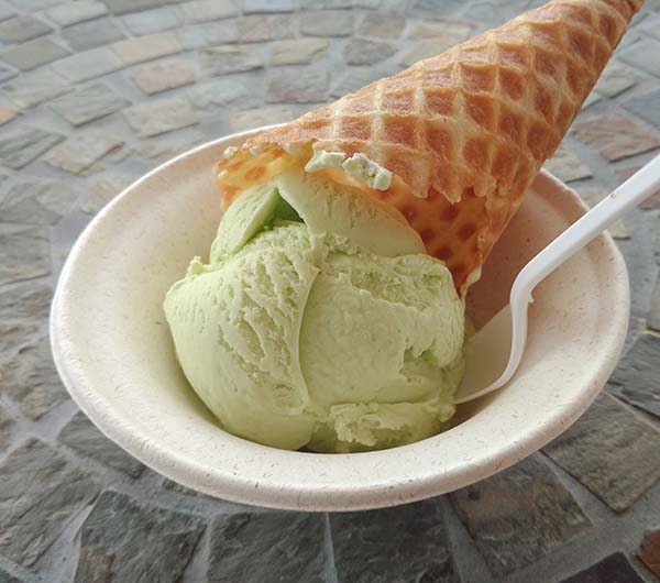 Sugar & Ice - Sweet Pea Ice Cream with a waffle cone